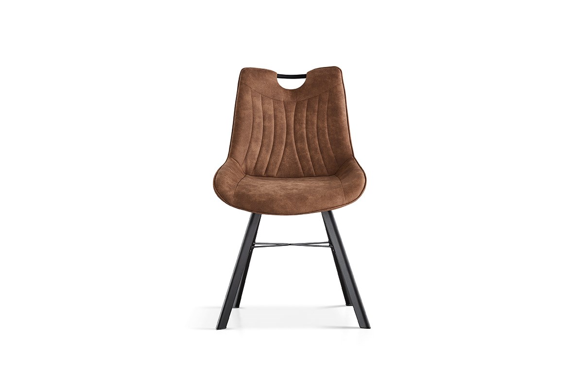 Chaise en tissu cognac